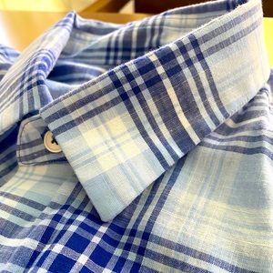Zachary Prell blue plaid shirt